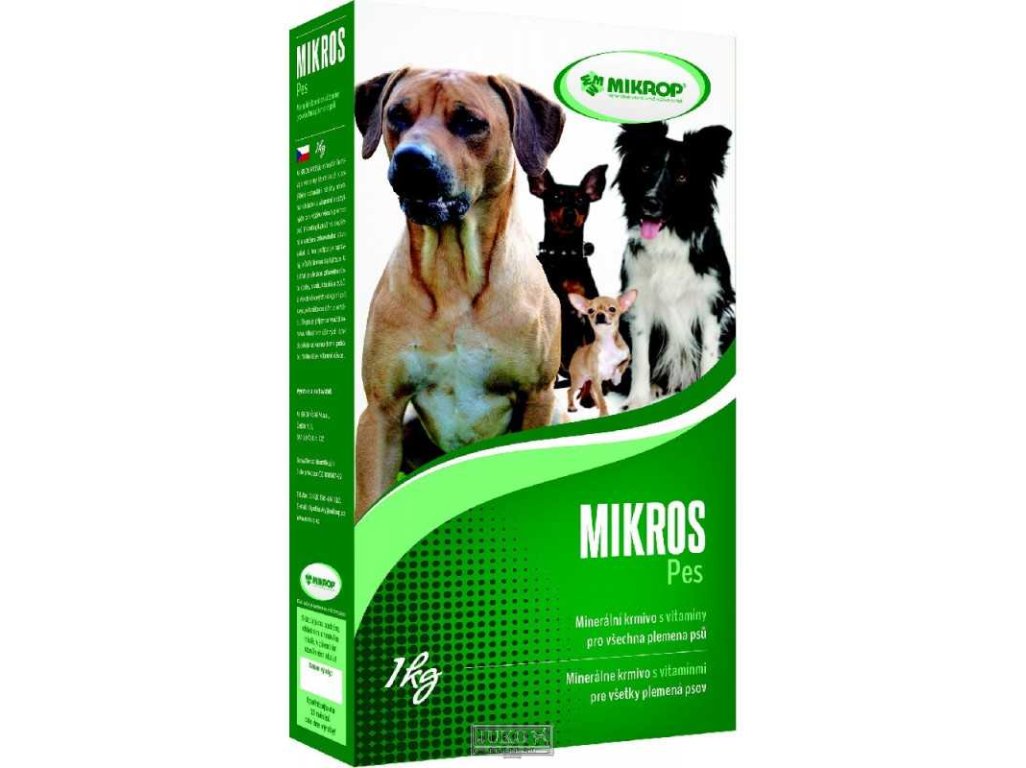 MIKROS pes, doplnok stravy  pre všetky plemená psov, 1 KG