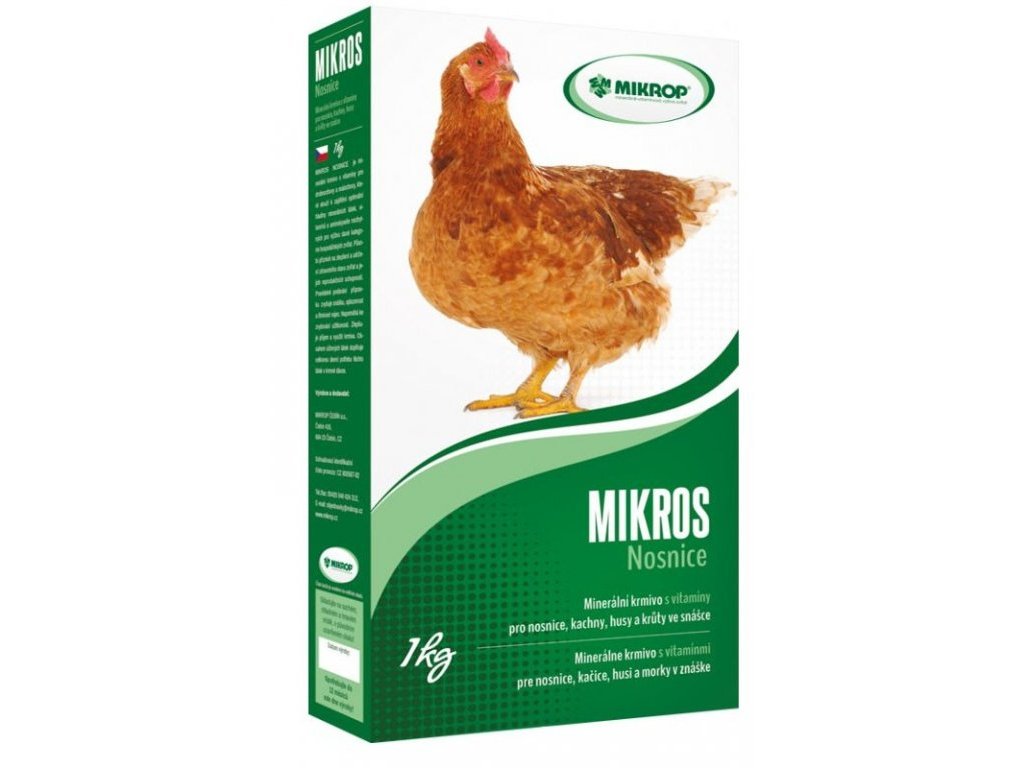 MIKROS Nosnice , doplnkové minerálno – vitamínové krmivo,1KG