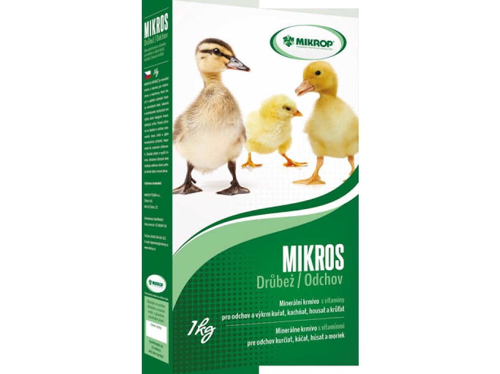 MIKROS hydina, doplnkové minerálno – vitamínové krmivo,1KG