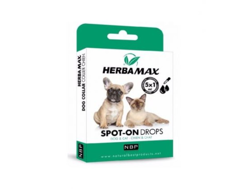 HERBA MAX Prírodná antiparazitná pipeta pre psy a mačky 5x1ml