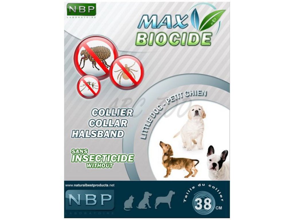 MAX BIOCIDE Antiparazitný obojok pre malé psy- 38 cm