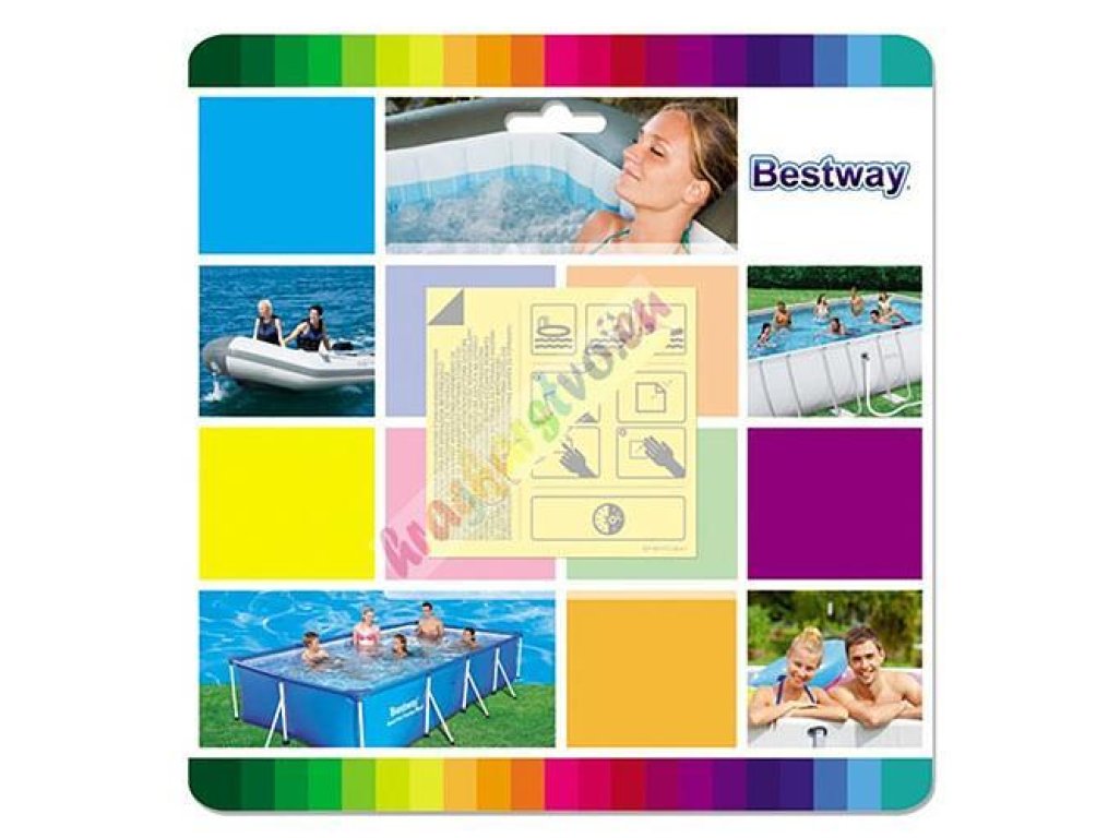 Sada Bestway® 65x65 mm, na opravu bazéna a nafukovačiek, 10 ks