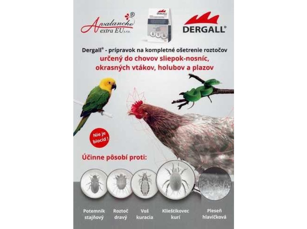 DERGALL® 100 ml, prostriedok proti parazitom, na hydinu