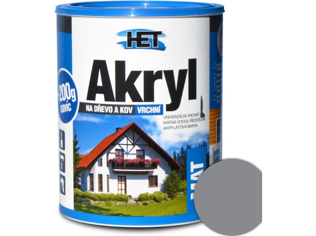 Het Akryl mat 0111 0,7kg šedá