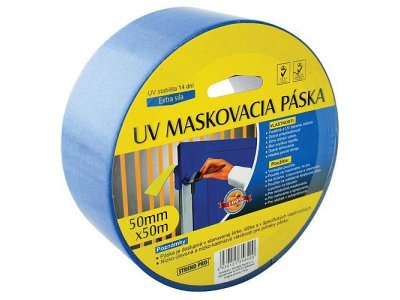 Maskovacia páska, modrá UV stabilná - 50m/380mm