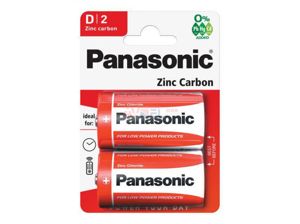 Batérie R201,5V D - ZinkChlorid Panasonic / 2ks MONO, LR20, HR20