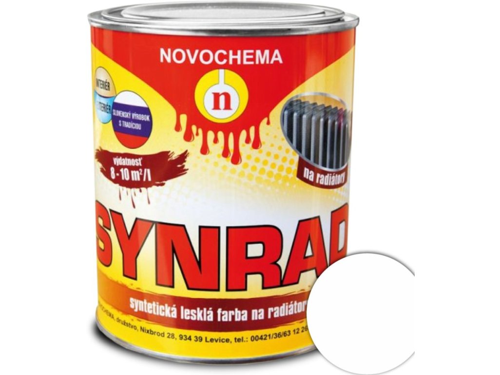 Synrad 1000 0,75kg farba na radiátory - biela lesklá