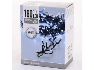 180 LED vianočná reťaz, 13,5m, studená biela
