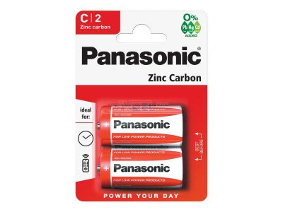 Bat. 1,5V C - ZinkChlorid Panasonic / 2ks, R14RZ/2BP