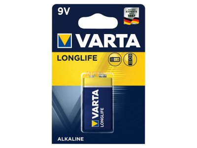 Bat. 9,0V / 6F22 - Alkaline Varta LONGLIFE 6LR61 LongLife