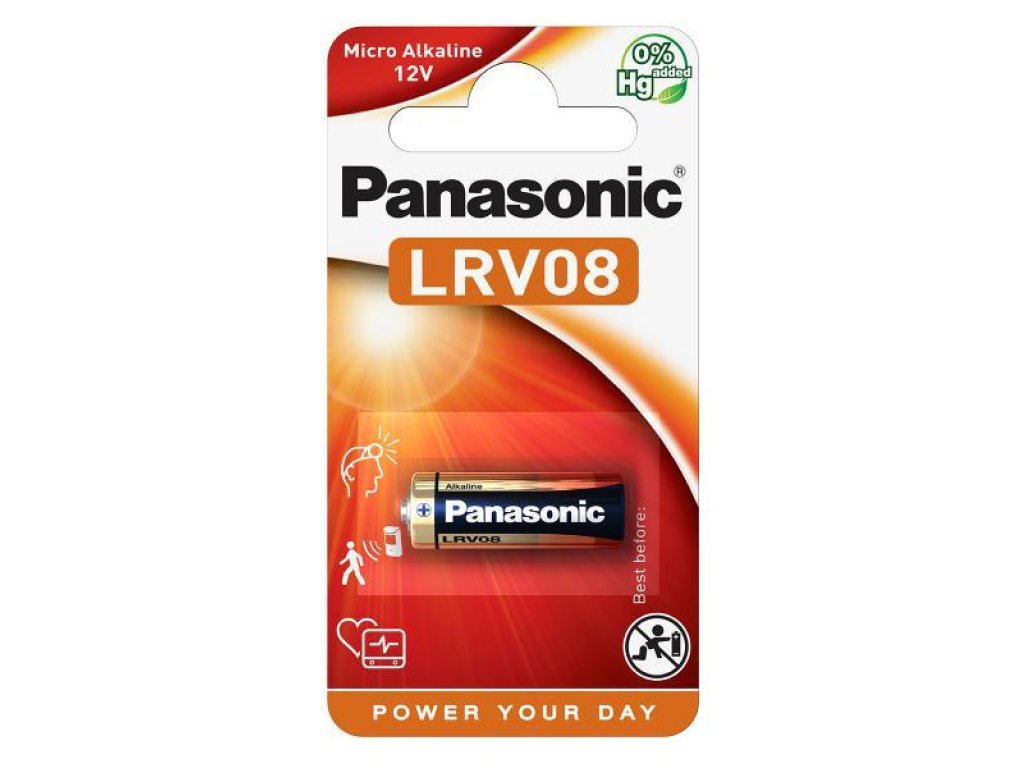 Bat. 12V / 23A Alkaline - Panasonic LRV08L/1BP 28x10mm, 38mAh