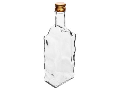 Sklenená fľaša, 500 ml, hranatá, s uzáverom na závit, kláštorná