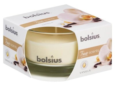 Sviečka Bolsius Jar True Scents 50/80 mm, vanilka