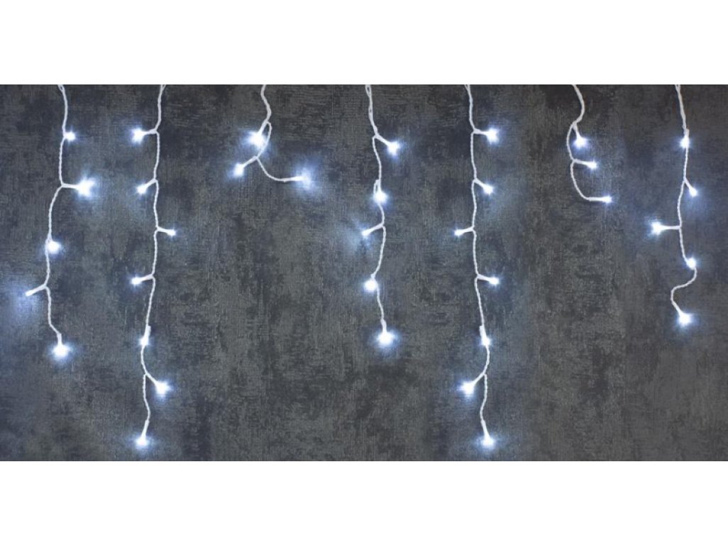Reťaz MagicHome Vianoce Icicle, 200 LED studená biela, cencúľová, jednoduché svietenie, časovač, 230 V, 50 Hz, IP44, exteriér, osvetlenie, L-5 m