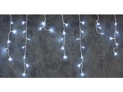 Reťaz MagicHome Vianoce Icicle, 200 LED studená biela, cencúľová, jednoduché svietenie, časovač, 230 V, 50 Hz, IP44, exteriér, osvetlenie, L-5 m