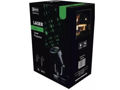 EMOS Laserový dekoratívny projektor – zelené hviezdičky, vonkajší