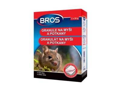 BROS Granule na myši a potkany s vôňou zrna 7 x 20 g