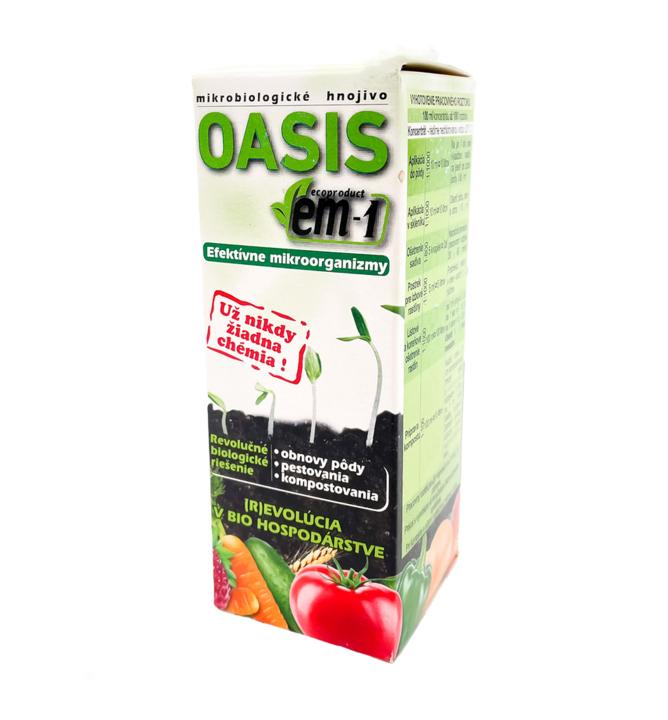 OASIS em-1 pôdne mikrobiologické hnojivo s regeneratívnymi mikroorganizmami pre všetky fázy rastu plodín, 100ml
