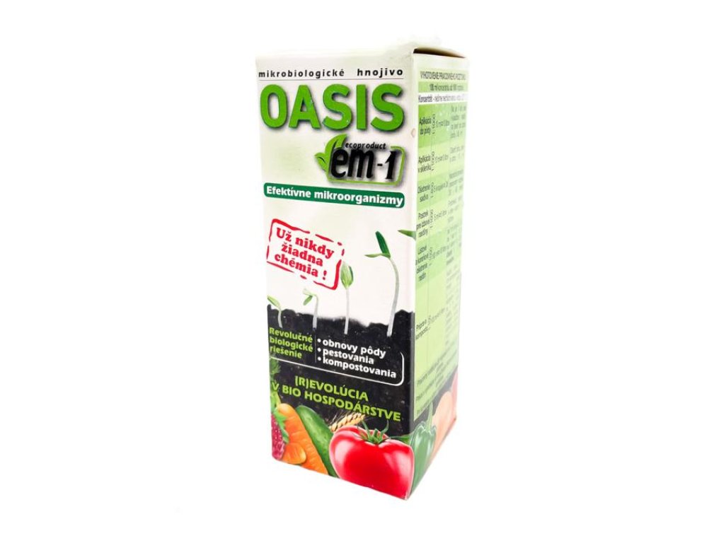 OASIS em-1 pôdne mikrobiologické hnojivo s regeneratívnymi mikroorganizmami pre všetky fázy rastu plodín, 100ml