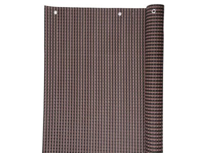 Zástena Polyratan 77 0,9x3 m, UV, 800 g/m2, hnedá-čierna, tieniaca na balkón, s okami