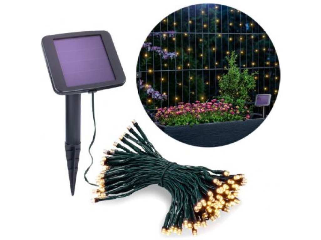 PROGARDEN Svetlo záhradné solárne 100 LED , teplá biela