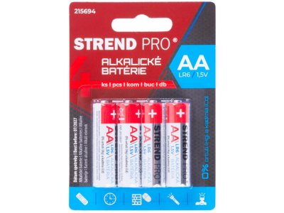 Batéria Strend Pro, LR6, 4 ks, AA tužka, blister