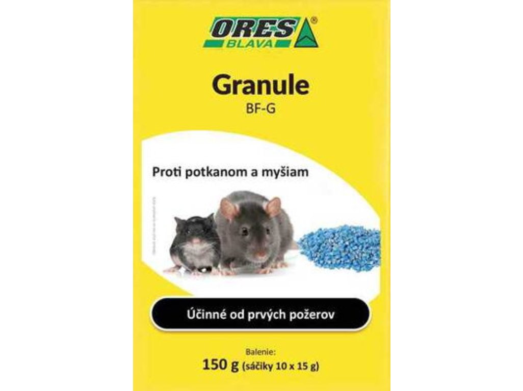 ORES - BF – G GRANULE proti potkanom a myšiam150g (10x15g)