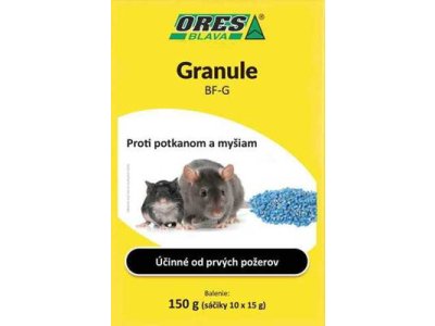 ORES - BF – G GRANULE proti potkanom a myšiam150g (10x15g)