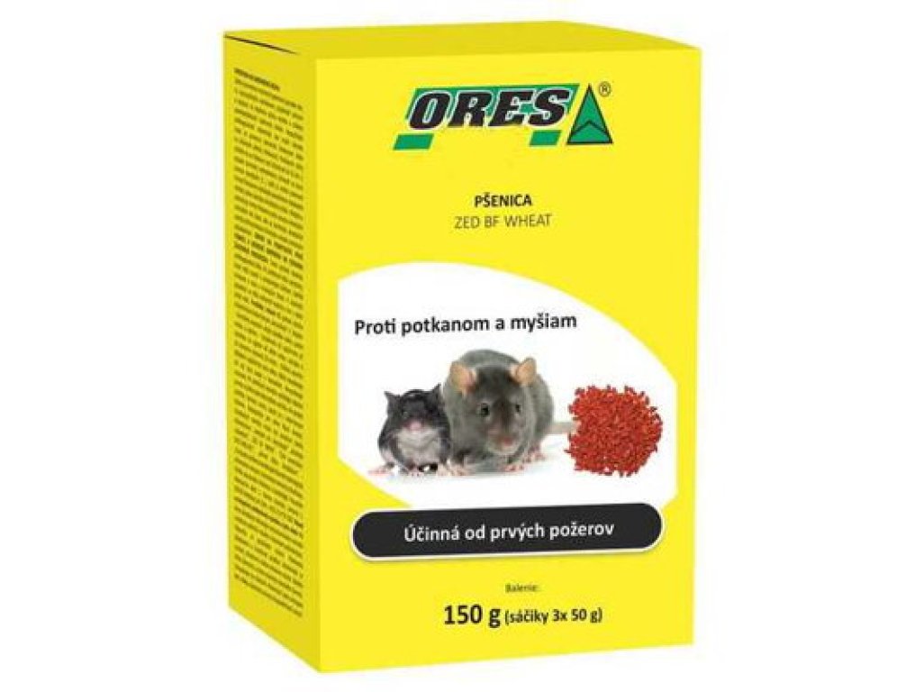 Otrava na potkany a myši 150 g pšenica ORES