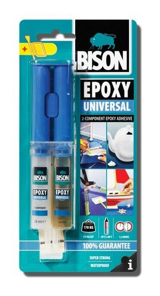 Bison Epoxy Universal vysokopevnostné dvojzložkové epoxidové lepidlo sa spracovateľnosť 90 minút 24 ml