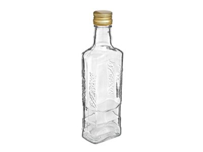 Fľaša na alkohol sklo 250 ml, uzáver, FI28 Moskva