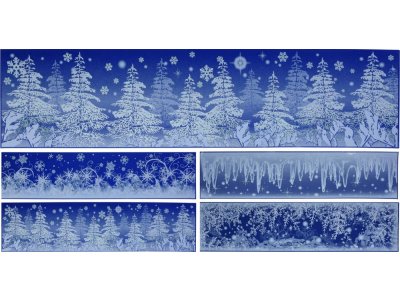 Dekorácia vianočná samolepiaca na okno 64x15 cm cencule