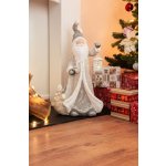 Dekorácia MagicHome Vianoce, Santa s lampášom, 1 LED, 2xAAA, keramika, 34x21x65 cm