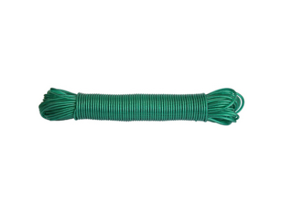 Šnúra na prádlo ROPE PVC WiCo 30M 4 mm, oceľové jadro, zelená