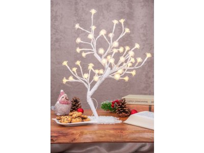 Dekorácia MagicHome Vianoce, stromček, jednoduché svietenie, 48 LED teplá biela, interiér, L-0,45 m
