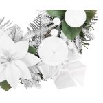 Veniec MagicHome Vianoce, adventný, biely, 25 cm