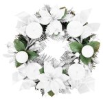 Veniec MagicHome Vianoce, adventný, biely, 25 cm