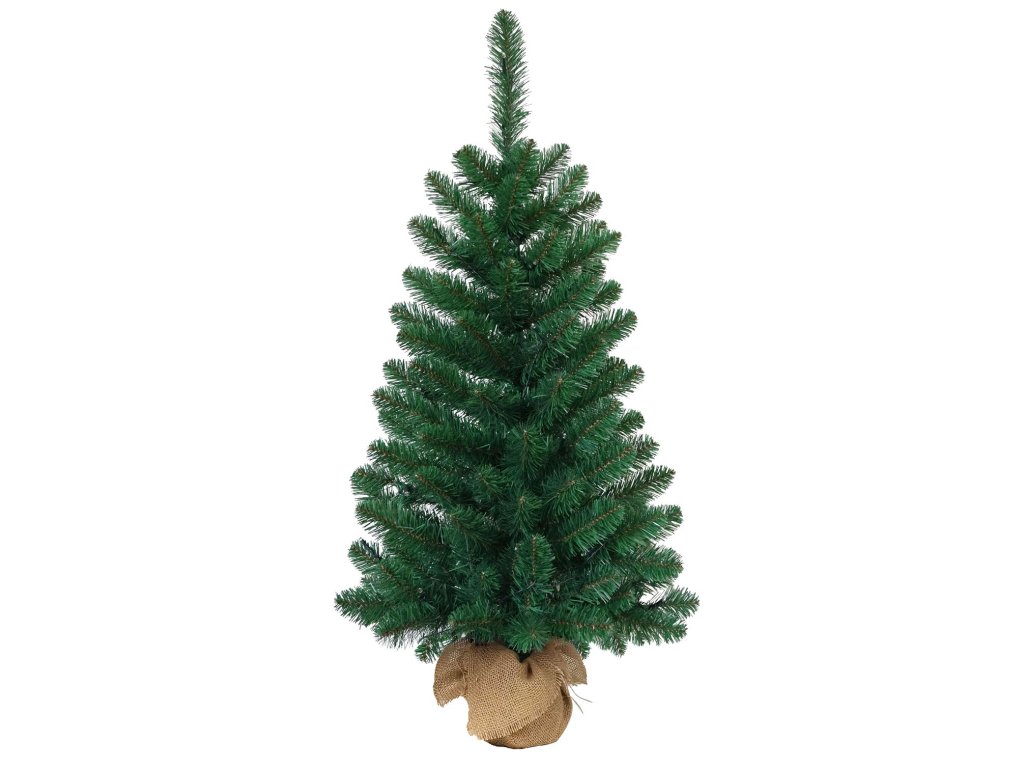 Stromček MagicHome Vianoce Rudolf, jedľa v jute, 90 cm