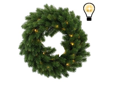 Vianočný veniec s LED svetielkami 40cm, zelený