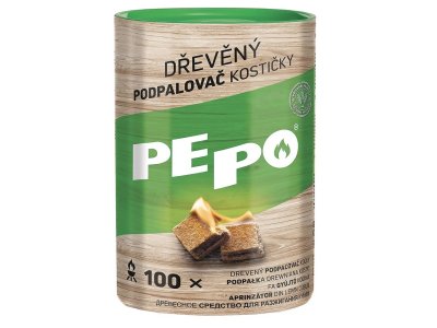 Podpaľovač PE-PO drevený – kocky | 100 ks