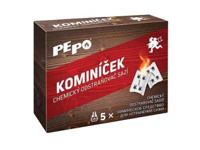 Kominíček PE-PO® 5 ks, odstraňovač sadzí do dymovodu, krbu, kachlí, pecí, komínov