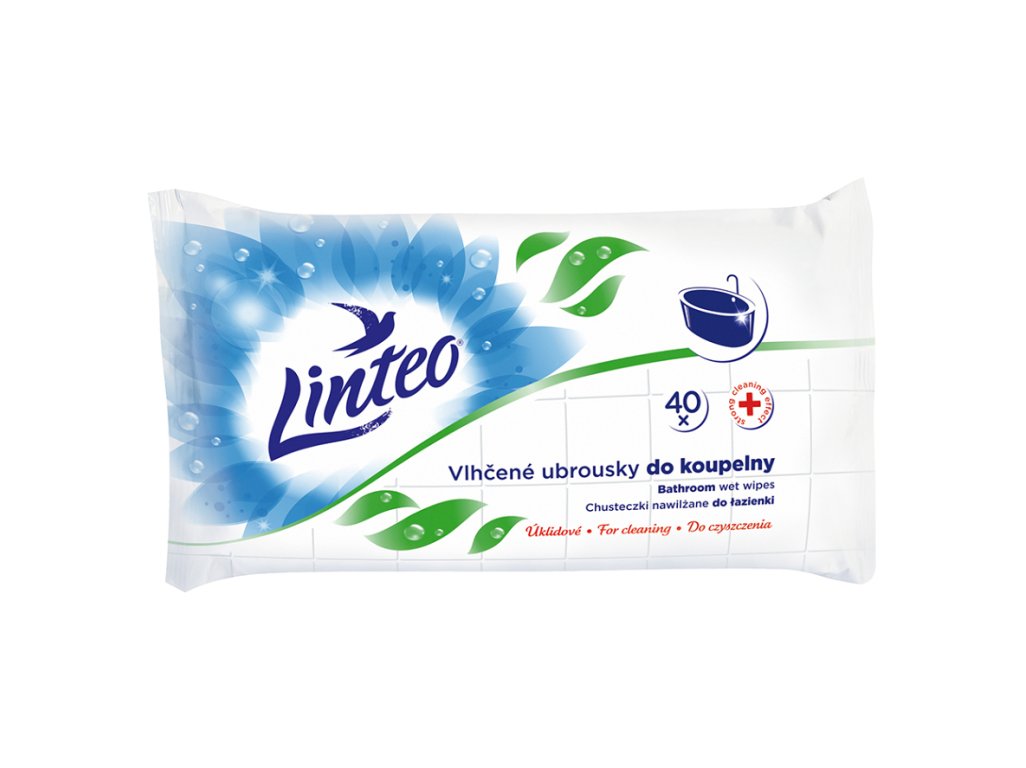 LINTEO Vlhčené upratovacie obrúsky do kúpeľne 40 ks