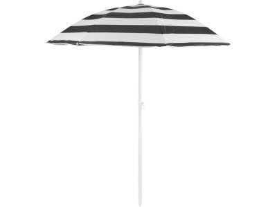 Slnečník DALIA 180 cm, 32/32 mm, s naklápacím kĺbom, čierno-biely, plážový