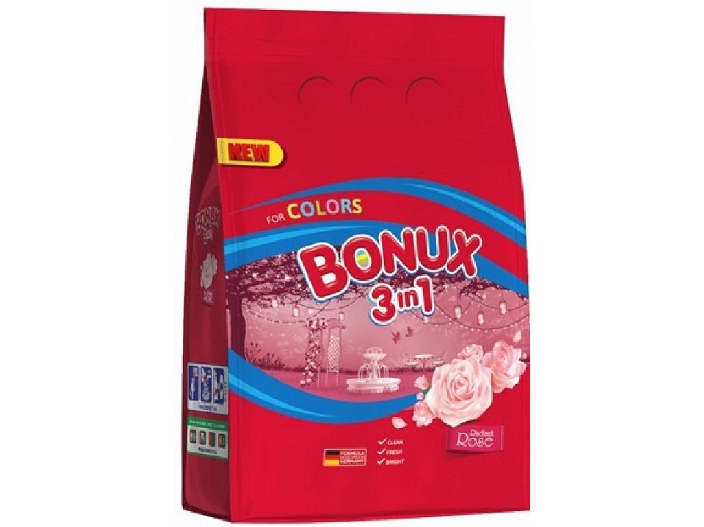 Bonux 3in1 Color Radiant Rose prací prášok1,5kg 20 praní