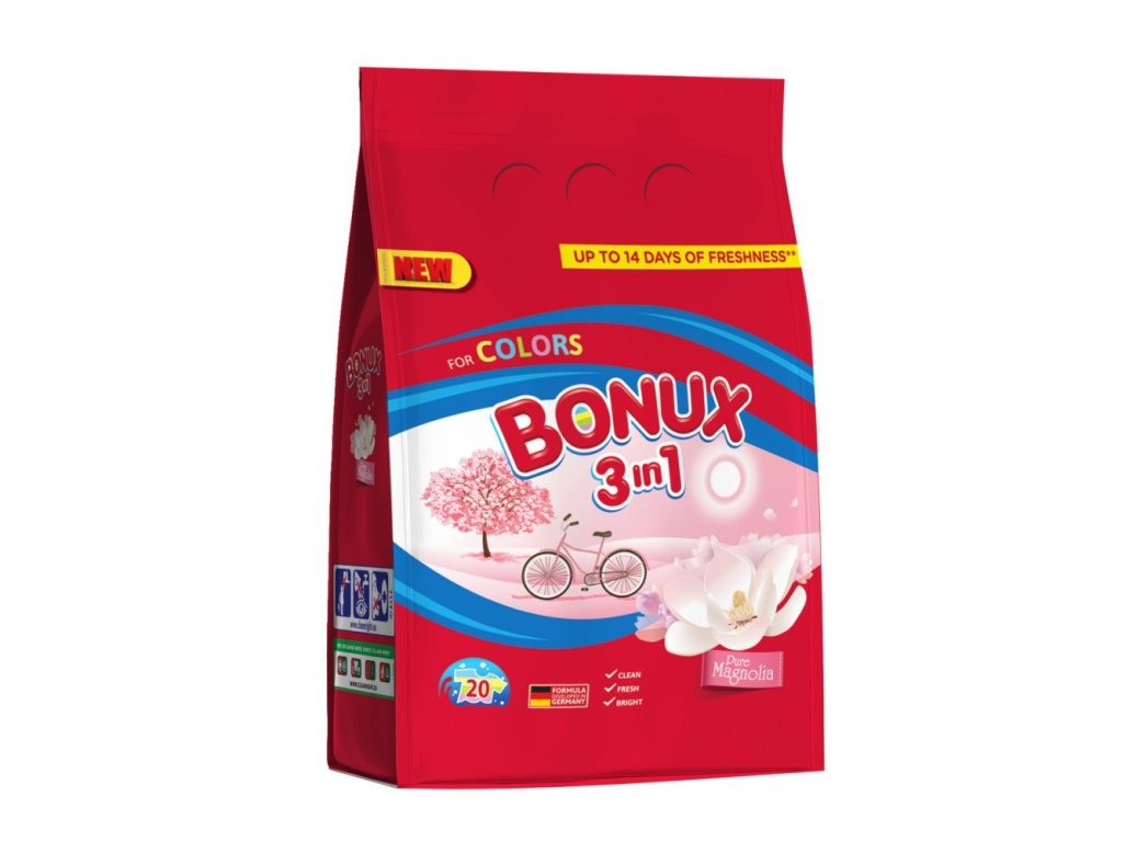 Bonux 3in1 Color Radiant Magnolia prací prášok1,5kg 20 praní