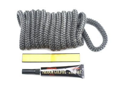 Šnúra tesniaca sklokeramická 8mm /2,5m guľatá+lepidlo