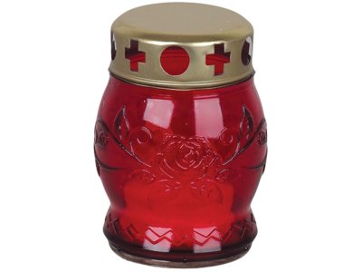 Kahanec Grave, červené sklo, 6-8 h, 25 g, výška 10 cm, na hrob