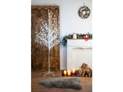 Strom MagicHome Cherry Tree, 180 cm, biely, LED studená biela, 230 V, IP44, exteriér