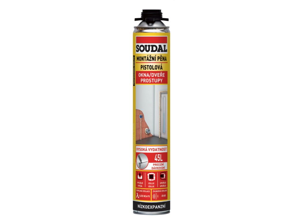 Montážna pena nízkoexpazná pištolová 750ml SOUDAL