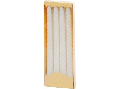 Sviečka MagicHome Vianoce, 25 cm, bal. 4 ks, biela, špirálová, točená